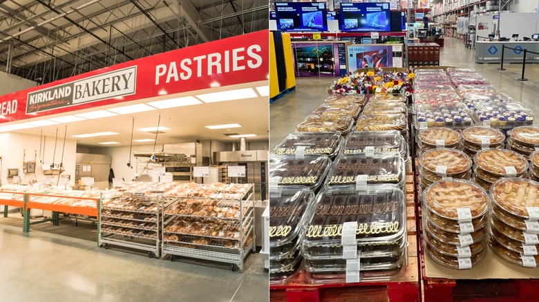 A side-by-side view of Costco and Sam's Club bakery sections