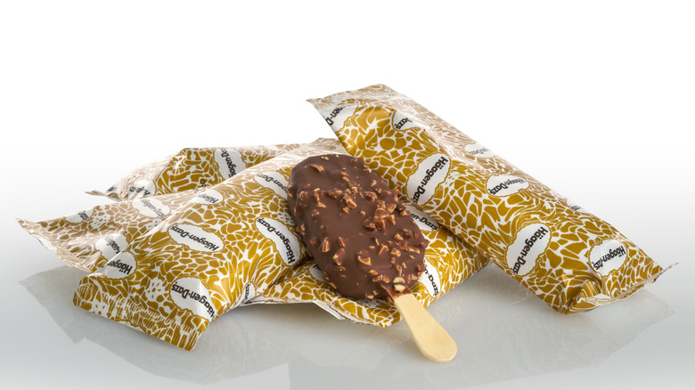 Haagen-Dazs ice cream bars wrapped unwrapped