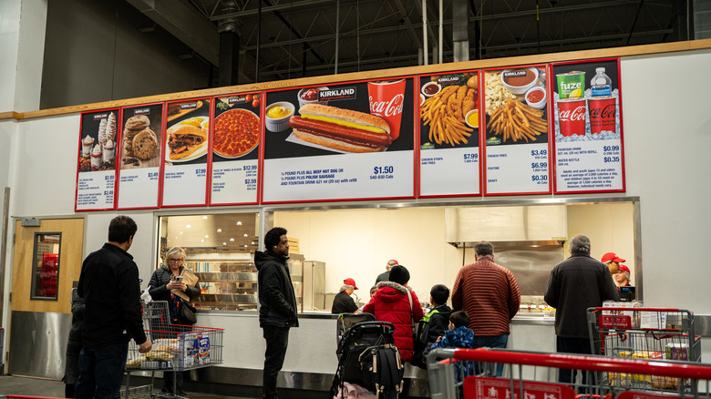 Customers ordering at Costco food court