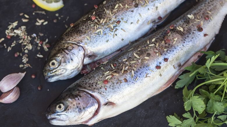 whole trout ready to be cooked