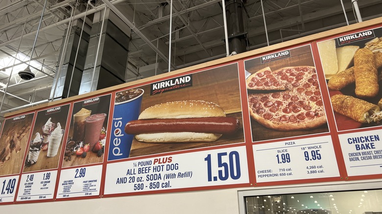 Costco menu boards in store