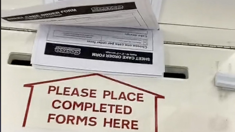 Costco cake order form drop box