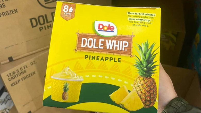A box of pineapple Dole Whip