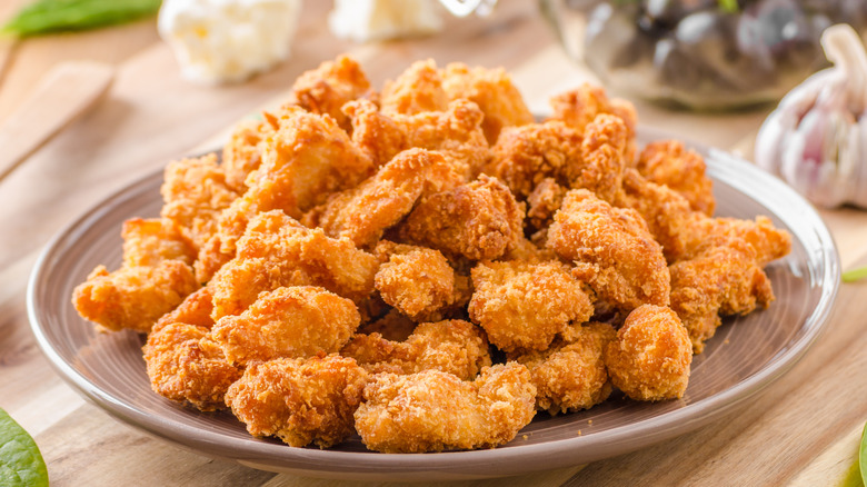 Small pieces of breaded chicken