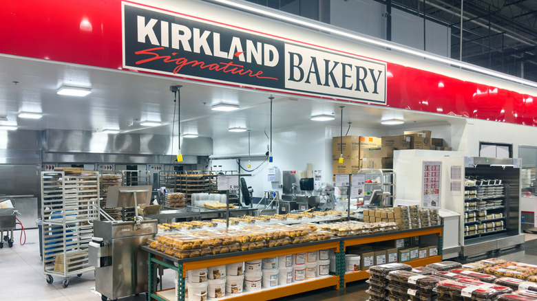 Costco bakery section with a Krikland Signature Bakery sign