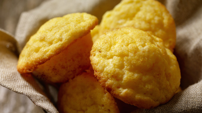 basket of corn muffins