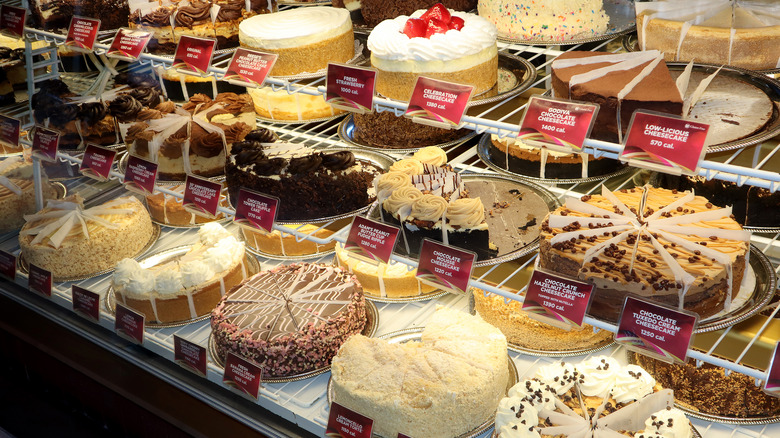 Variety of cheesecakes at the Cheesecake Factory
