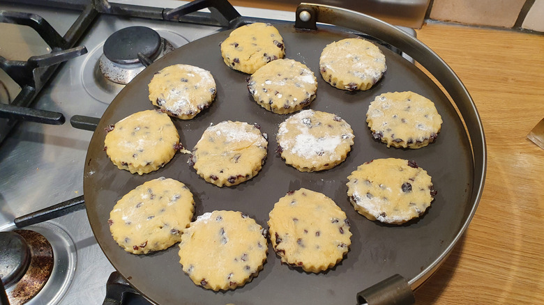 cookies being baked on the stove