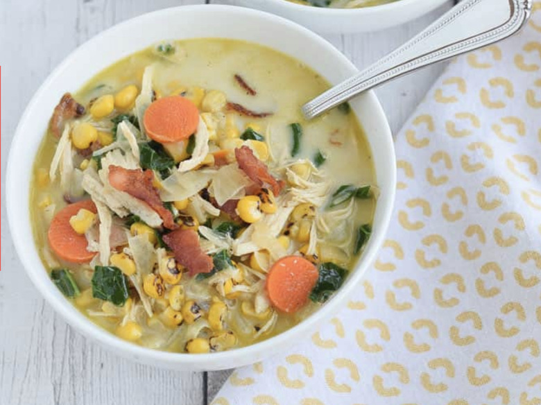 Creamy Chicken And Corn Soup With Bacon