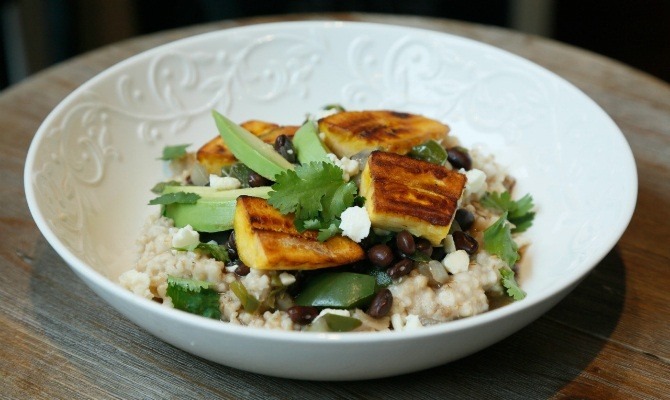 Cuban-Style Black Beans and Plantains Over Oatmeal