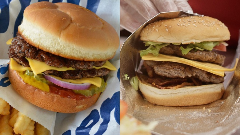 side by side of culver's and five guys burgers