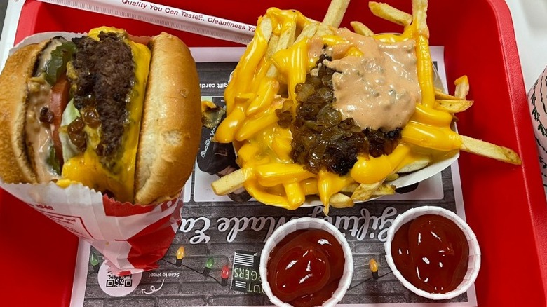 In-N-Out burger and fries