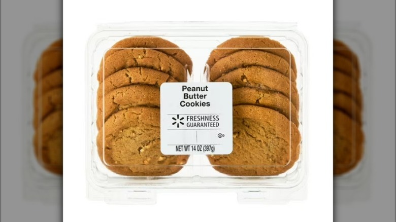 A container of Freshness Guaranteed Peanut Butter Bakery Cookies