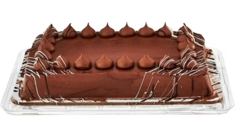 Close up image of a Freshness Guaranteed Triple Chocolate Cake