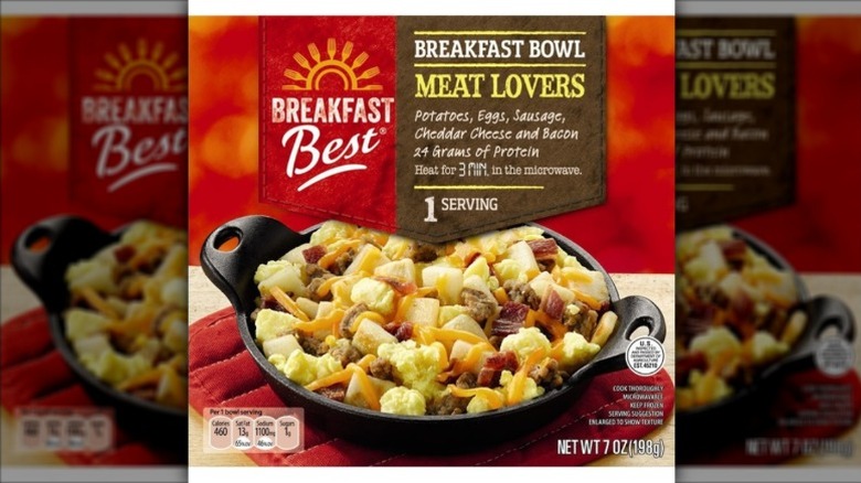 A box of Breakfast Best Meat Lover's Bowl