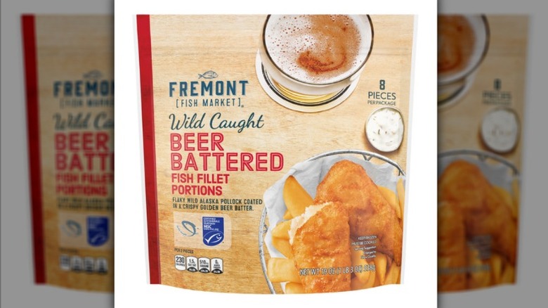 A bag of Fremont Fish Market Beer Battered Fish Fillet Portions