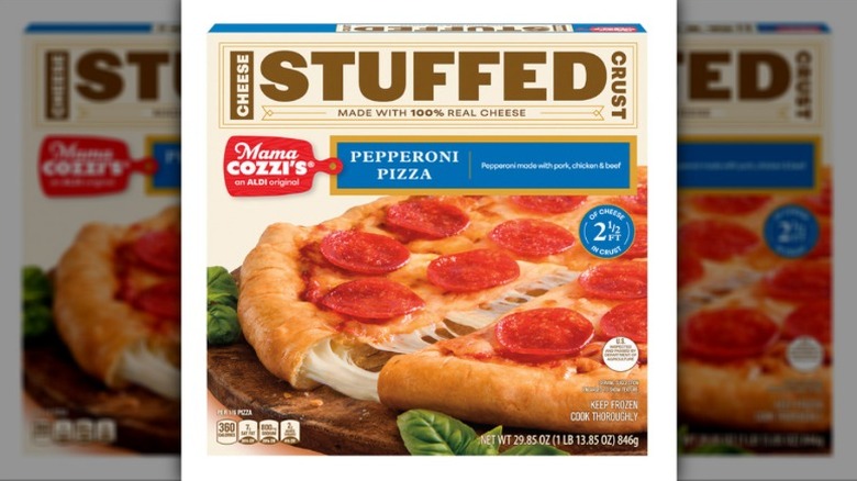 A box of Mama Cozzi's Kitchen Stuffed Crust Pepperoni Pizza