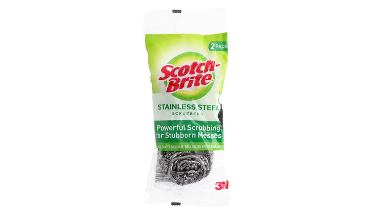 A two-pack of Scotch-Brite Stainless Steel Scrubbing Pads