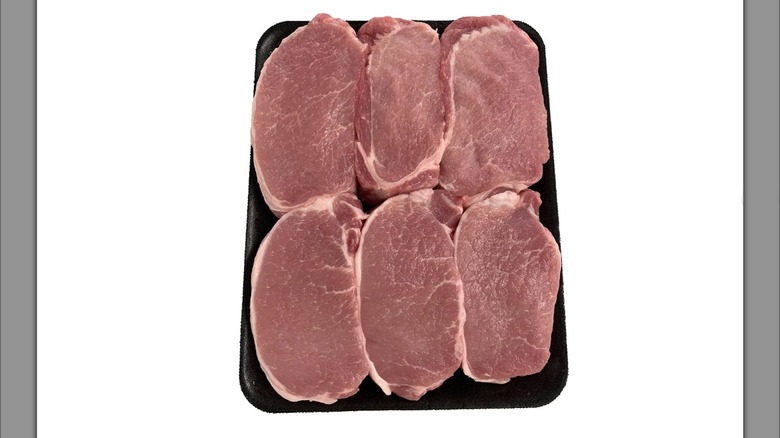 Raw pork chops