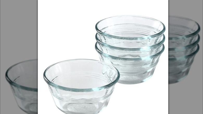 Stack of Pyrex 6-ounce Custard Cups.