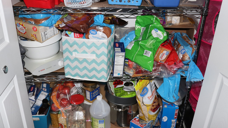 messy pantry shelves