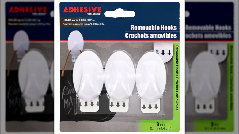 Dollar Tree adhesive wall hooks
