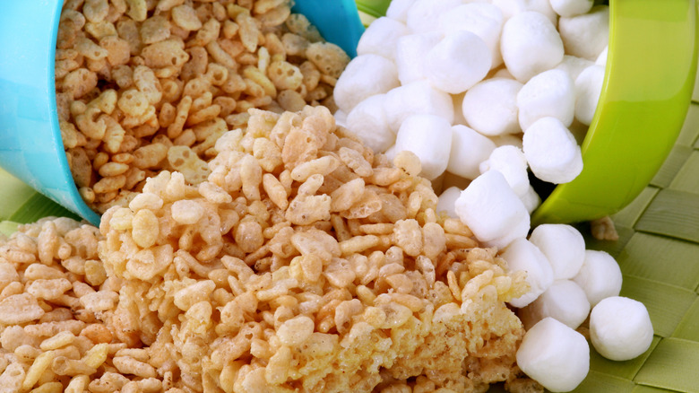 Marshmallows and rice cereal