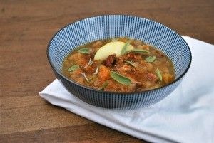 Roasted Butternut Squash Chowder with Bacon and Apples 