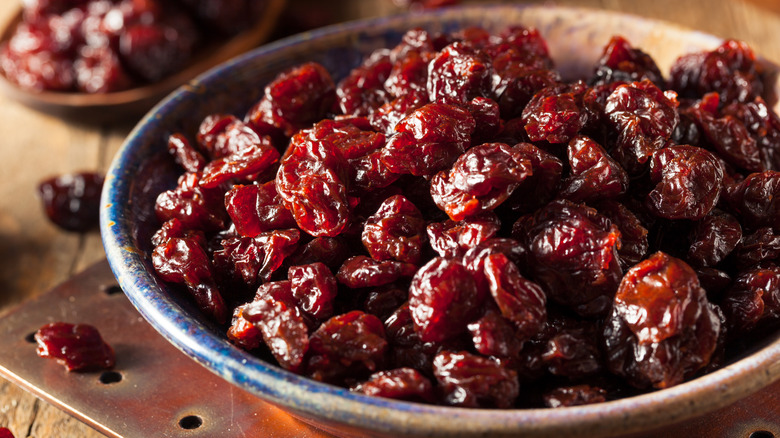 Dried cherries in a bowl
