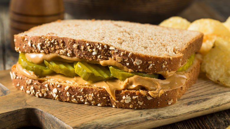 peanut butter pickle sandwich