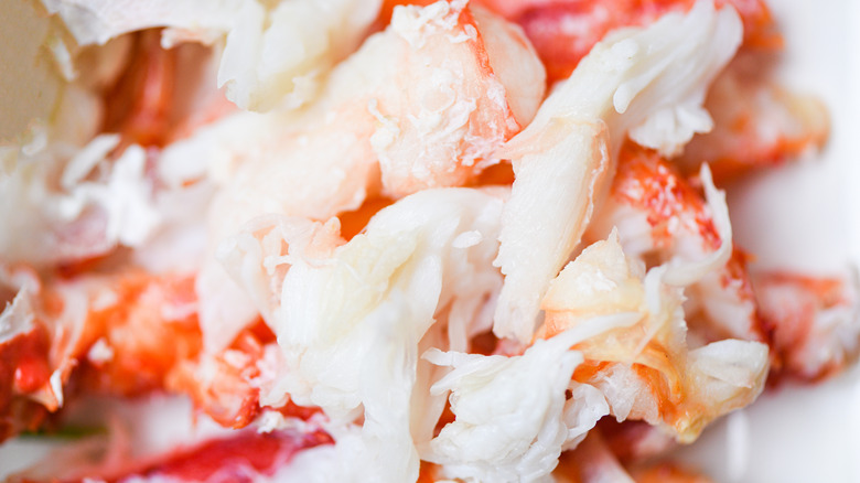 Closeup of crab meat