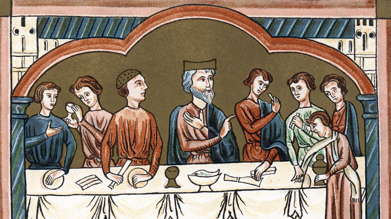 medieval english dining scene