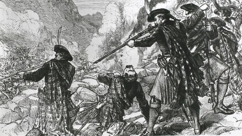 sketch of Jacobites with guns