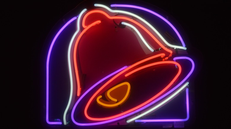 Neon sign of Taco Bell logo