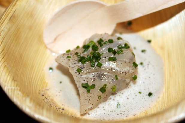 Black Truffle and Scallop Har Gau with Truffle Emulsion