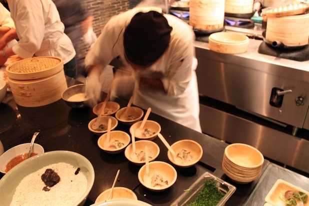 A Cook From The Setai Prepares Orders of Dumplings