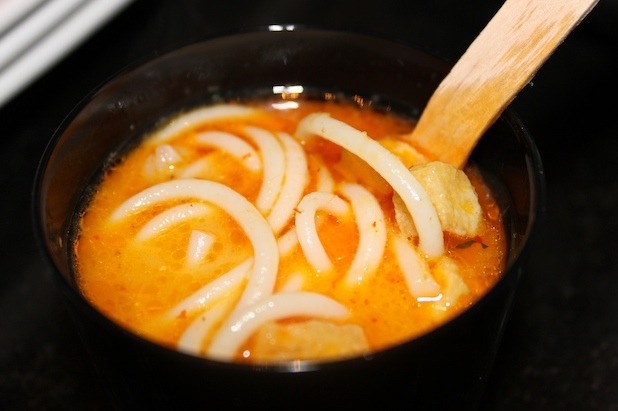 Laksa Lemak, Fried Quail Egg, and Chili Oil