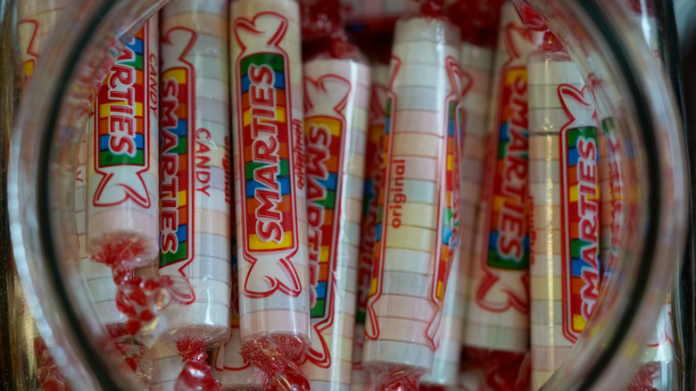 Jar of Smarties packets