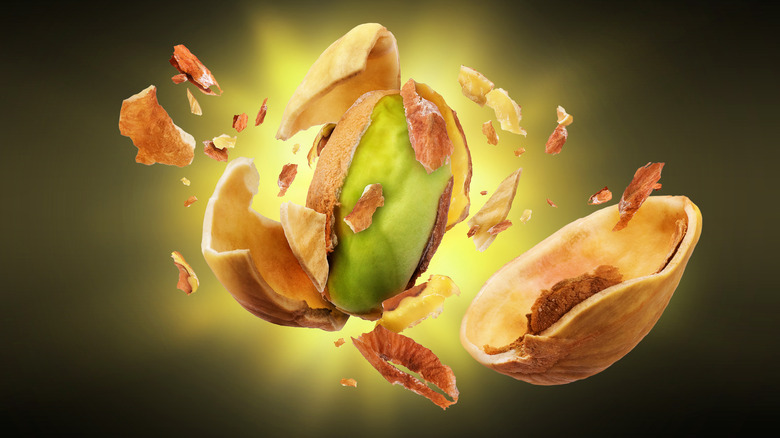 Pistachio exploding out of its shell