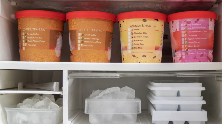Ice cream in a home freezer