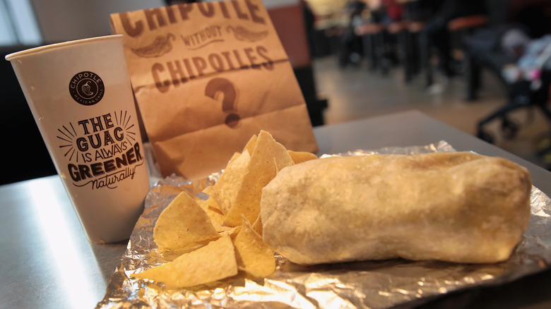 Chipotle bag and food