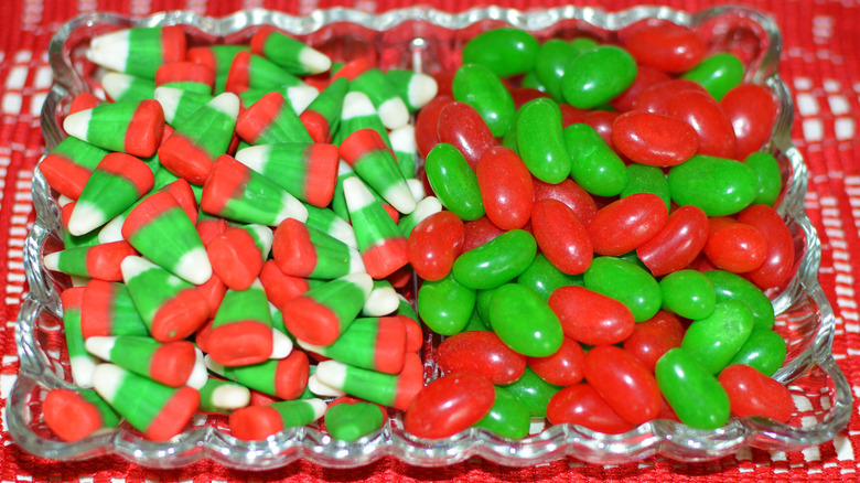 A dish of Christmas candy