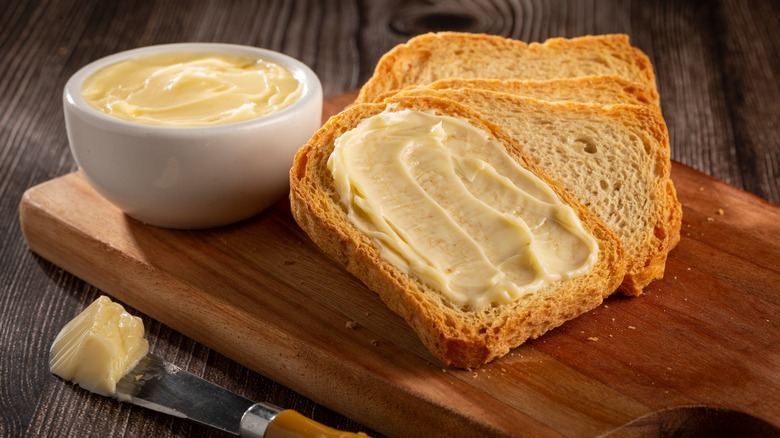 Room temperature butter and toast