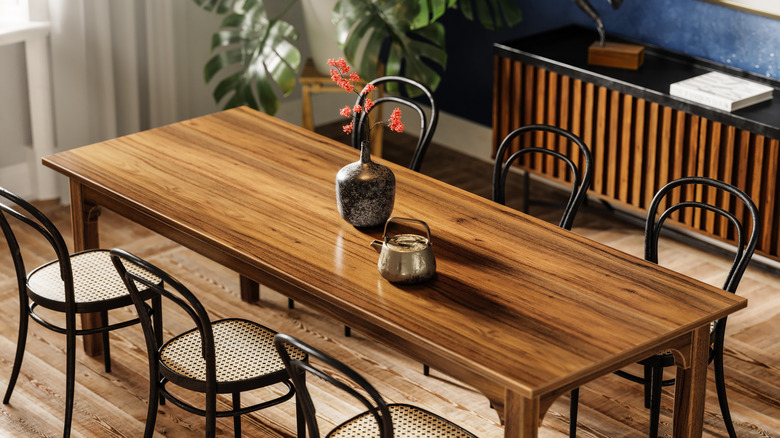 wooden table and flooring