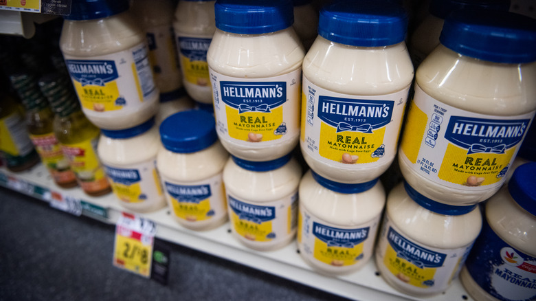 mayonnaise on a shelf