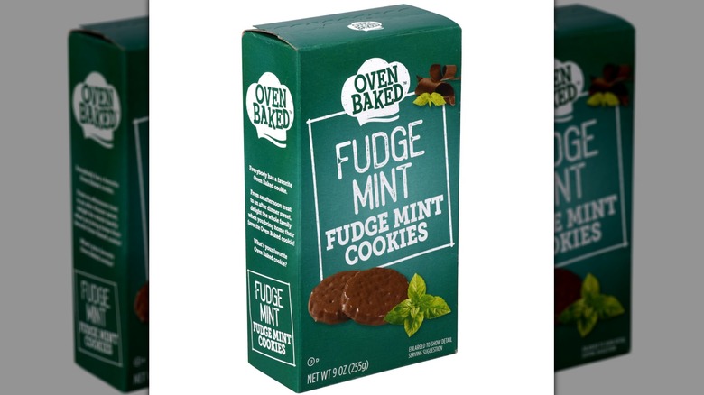 Box of Oven Baked Fudge Mint Cookies.