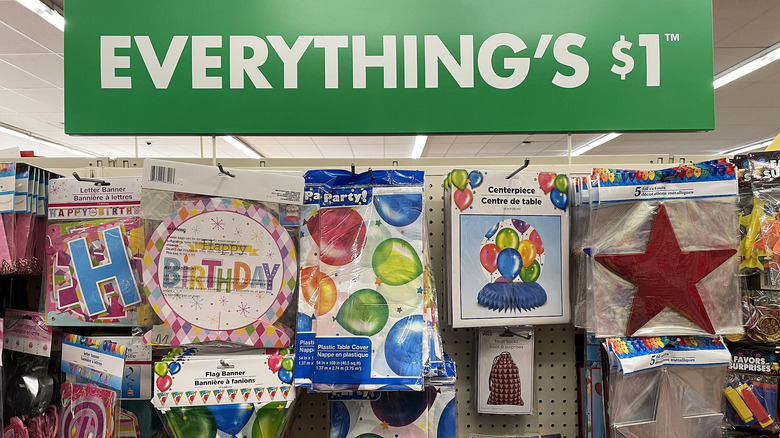 Dollar Tree sign above products