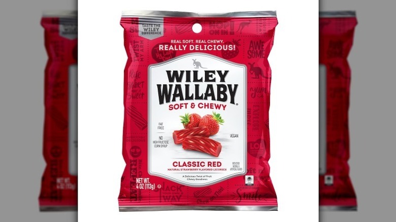 Wiley Wallaby licorice bag on white background