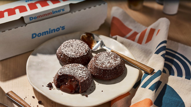 Domino's chocolate lava cake on a plate