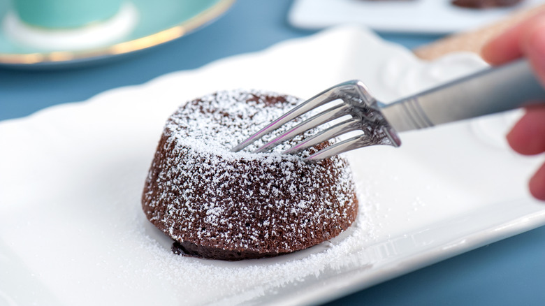 Chocolate cake with a fork